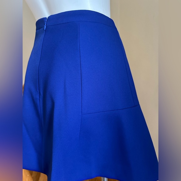 J. Crew Deep Blue Fit And flare Mini Skirt Sz 8 Zipper Is On The Back - Picture 5 of 10